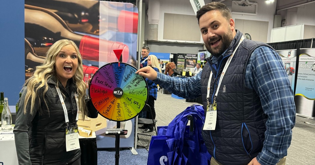 Last chance to spin the wheel at Eastern Winery Exposition, stop by booth #518 for a chance to win! #Saxco #WinePackaging