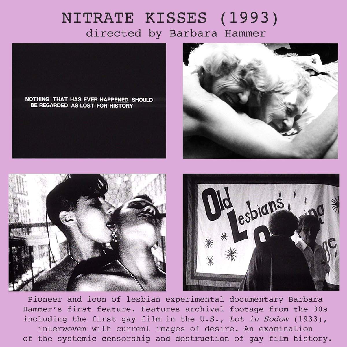 lashon__hara's tweet photo. DYKEUMENTARY, the screening series i program, is back next Monday with nitrate kisses :) 7pm, $10 suggested for @SMA_Intl 👩‍❤️‍💋‍👩👩‍❤️‍💋‍👩👩‍❤️‍💋‍👩👩‍❤️‍💋‍👩👩‍❤️‍💋‍👩 https://t.co/XrFabtwIGI