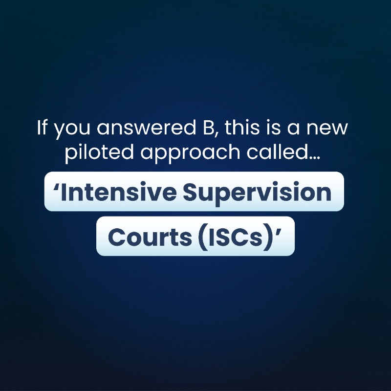MoJGovUK's tweet photo. The Intensive Supervision Courts (ISCs) pilot programme targets the root causes of offenders’ behaviour to help them change their ways. 
 
Learn more about ISCs 👇