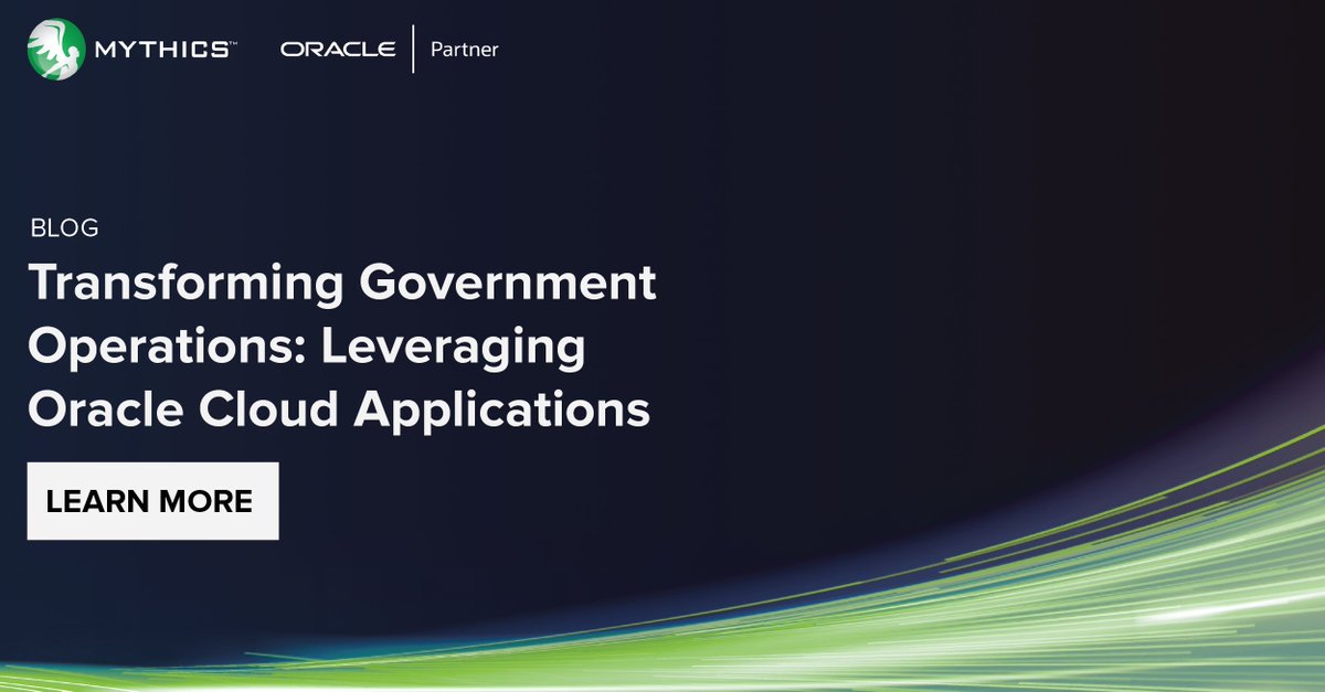 Mythics's tweet image. Government agencies face evolving citizen needs while striving for efficiency and transparency. Discover how Oracle Cloud Applications offer a transformative solution tailored to government requirements: hubs.li/Q02pv98C0

#Mythics #OraclePartner #blog