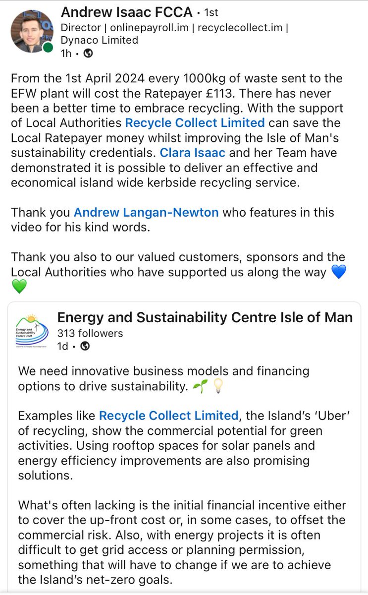 Thank you everyone for your continued support 🤗💚 #isleofman #letsworktogether #recycle