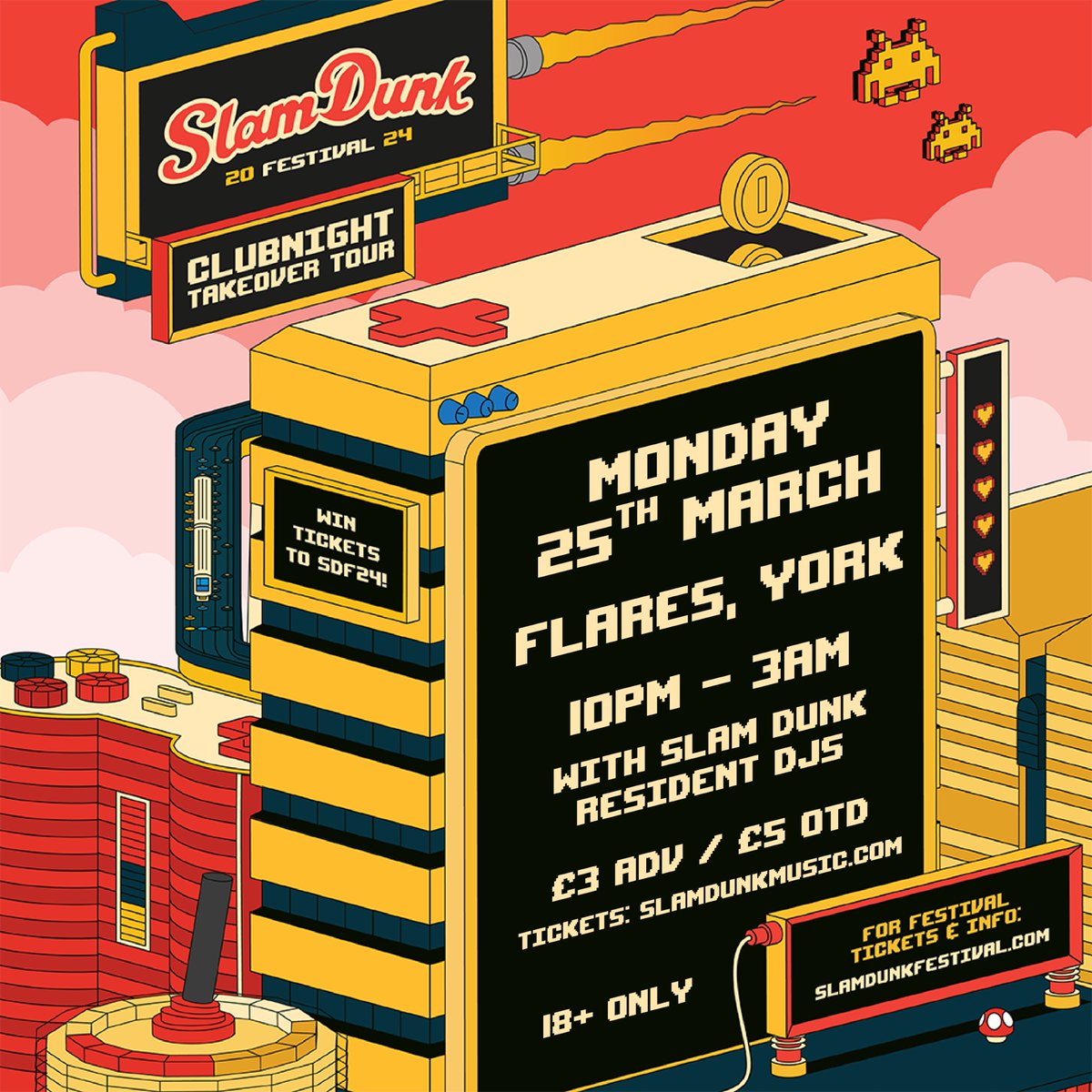 Not long left to go until we deliver our Slam Dunk club takeover to @flaresyork 🔥

Join us on Monday 25th March from 10pm 'til 3am as we serve up a night of pop punk & emo anthems plus the chance to win tickets to #SDF24 🤩

Grab advance tickets here: slamdunkmusic.seetickets.com/event/slam-dun…