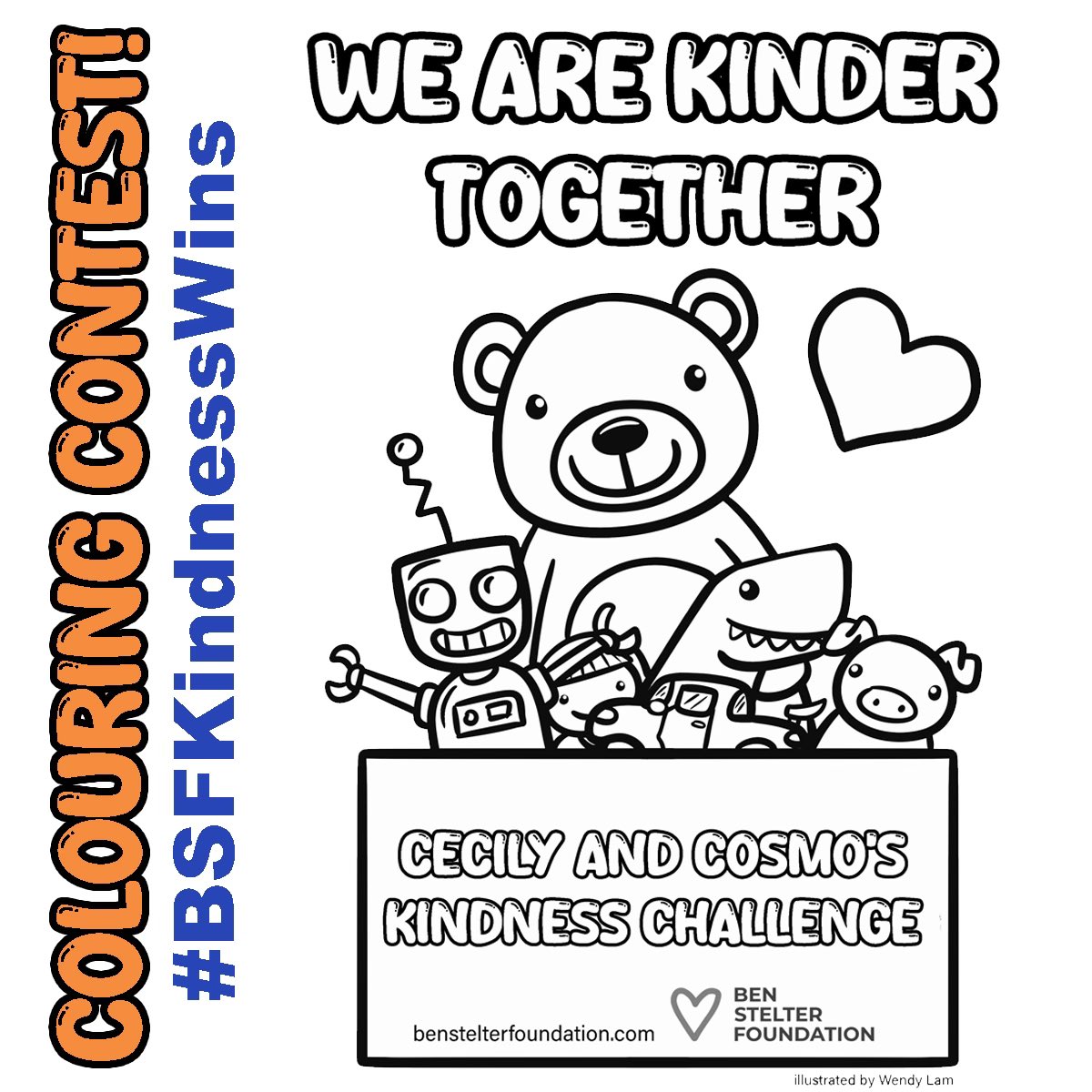 want to WIN some really cool prizes?! cosmo and me have an all ages colouring contest! Just head to benstelterfoundation.com/kindness-chall… to print yours off! Then submit them online and show them off tagging #BSFKindnessWins we can’t wait to see your art! @BenStelterFund #colouringcontest
