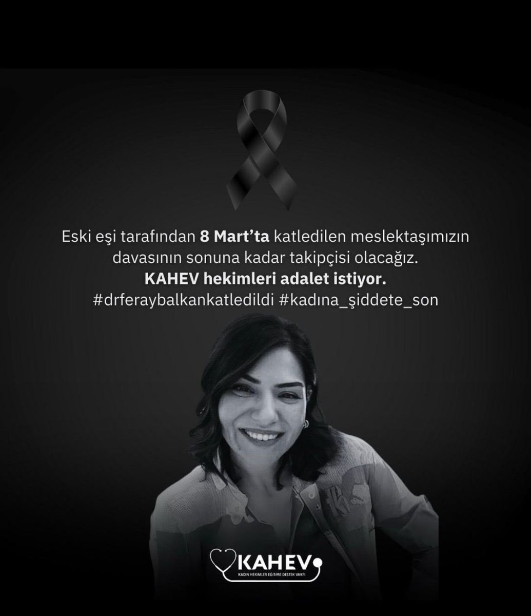 isik_ozkefeli's tweet photo. Eski eşi tarafından 8 Martta katledilen meslektaşımız Dr. Feray Balkan’ın davasının sonuna kadar takipçisi olacağız.
KAHEV hekimleri adalet istiyor! 
#drferaybalkankatledildi #kadına_şiddete_son

KAHEV AİLESİ @KAHEV2018 https://t.co/HvbNPBFxK5
