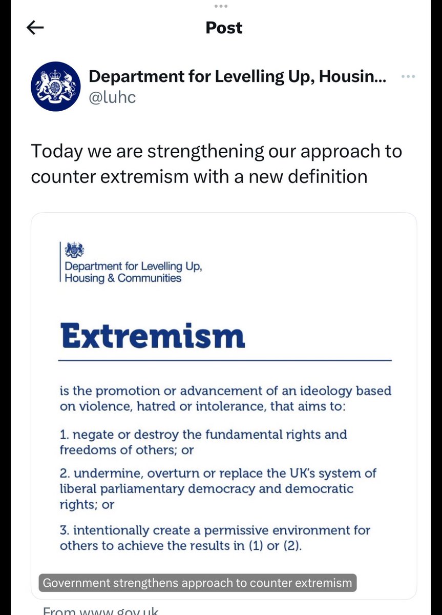 The new #extremism definition shows the hypocrisy at the heart of Govt and its counter-terrorism policy #Prevent This is not about keeping communities safe but is about ensuring that when Muslim/Black/brown people protest too much, there are enough ways to criminalise them