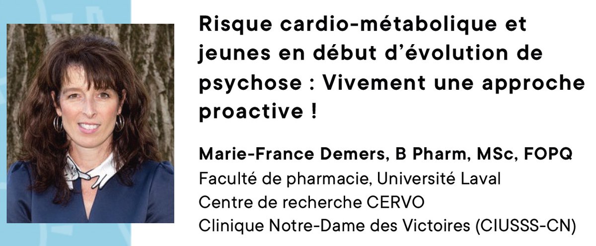 Alex Caron (@alexandrcaron) on Twitter photo Very excited to host my colleague Marie-France Demers for the #ObesitySeminarSeries of <a href="/IUCPQ/">IUCPQ-ULaval</a> next Wednesday to discuss cardiometabolic risks in young people with first-episode psychosis. Thanks to our sponsors @NovoNordiskCA& <a href="/EliLillyandCo/">Eli Lilly and Company</a>. Very excited to host my colleague Marie-France Demers for the #ObesitySeminarSeries of <a href="/IUCPQ/">IUCPQ-ULaval</a> next Wednesday to discuss cardiometabolic risks in young people with first-episode psychosis. Thanks to our sponsors @NovoNordiskCA& <a href="/EliLillyandCo/">Eli Lilly and Company</a>.
