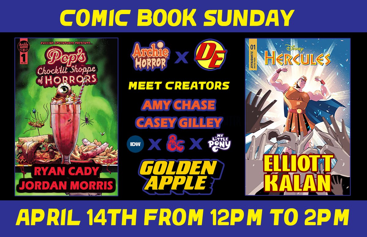 LA COMICS/GREEK MYTHOLOGY FANS: On Sunday, 4/14 (one month from today!), I'll be at @GAppleComics signing #HERCULES #1 alongside fellow comics/@MaxFunHQ colleague @Jordan_Morris! Come by and say hello and buy something!