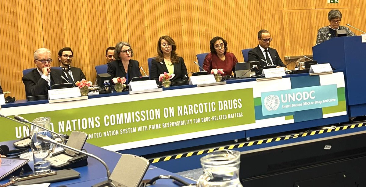 👉🏻Happening now@ #67CND 🇨🇭 is pleased to hold a #highlevel side event together with 🇮🇹 on the lack of availability of treatment substance related disorders