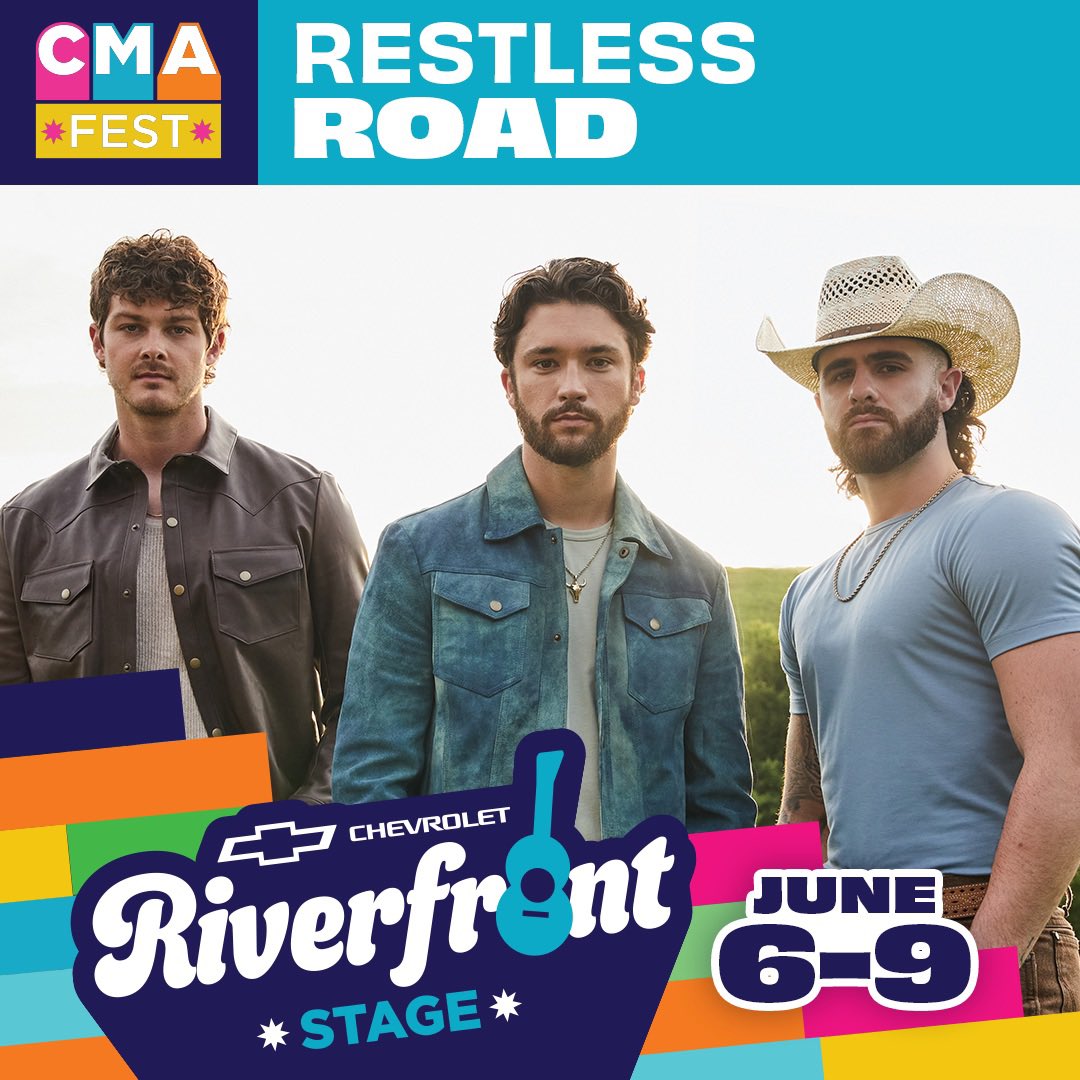 Restless Road (@restlessroad) on Twitter photo CMA Fest! can't wait to play the FREE Chevy Riverfront Stage in support of the <a href="/cmafoundation/">CMA Foundation</a> & music education! visit CMAfest.com for more info & tix 🤠 CMA Fest! can't wait to play the FREE Chevy Riverfront Stage in support of the <a href="/cmafoundation/">CMA Foundation</a> & music education! visit CMAfest.com for more info & tix 🤠