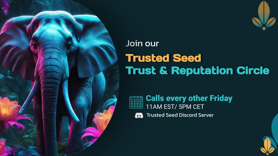 TrustedSeed's tweet photo. 💭 What does the future hold for trust & reputation in web3?

Join our Trust & Reputation Circle Call to engage in open discussions, contribute to crafting a more transparent & trustworthy web3, and shape this future alongside community members and experts.👇

📅 March 15 
⏰ 11am EST/5pm CET

What's the circle about?

🌱 Help boost rep score: Contribute to Trusted Seed's reputation system.
🔍 Explore best practices: Discuss ethical trust & reputation systems in web3.
🤝 Network with experts: Connect and learn w/ @ReFiDAOist @regenscoreio @tecmns & more community members!

Why join?

⏫ Increase your rep score & community credibility
📚 Contribute to a thriving knowledge hub
🏗 Build a better web3

https://t.co/7adJ4iLmff