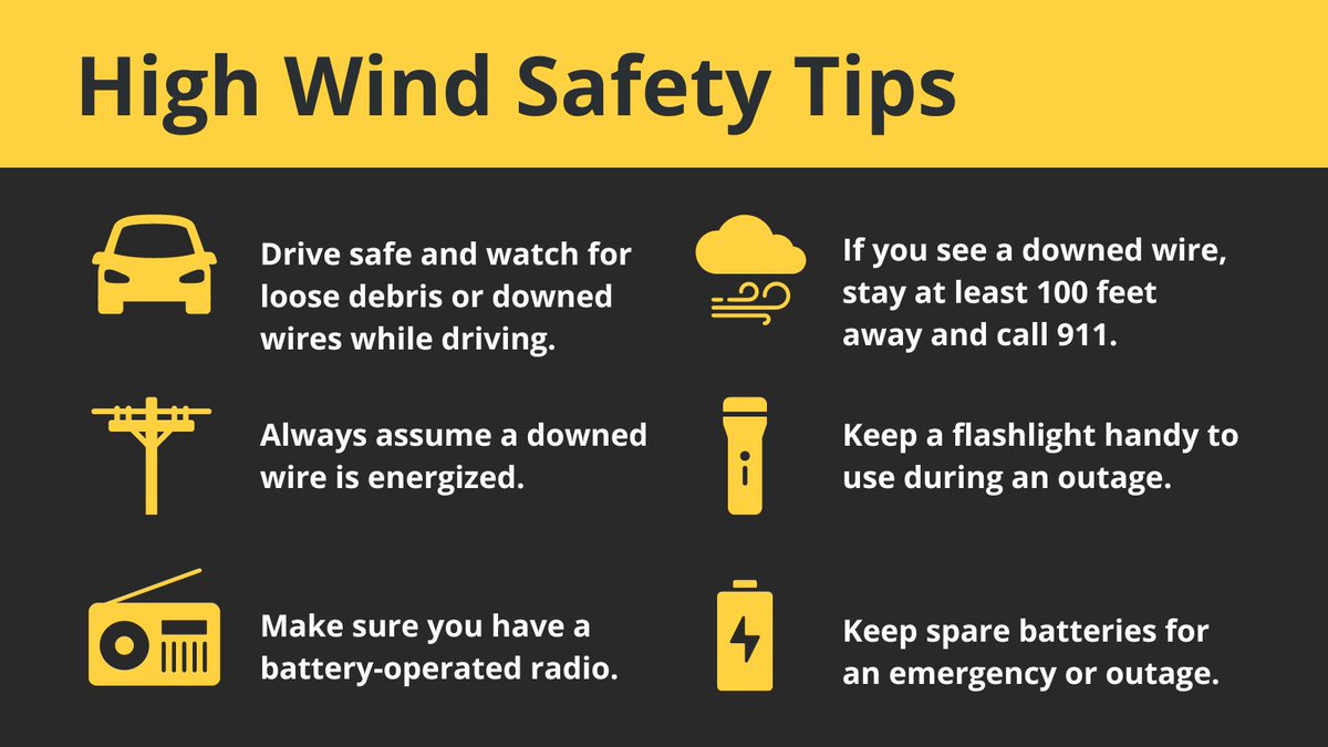 Strong winds are expected in #SoCal. Stay safe by following these wind safety tips. Remember, if you see a downed wire stay at least 100 feet away and immediately call 911. #lawx 💨