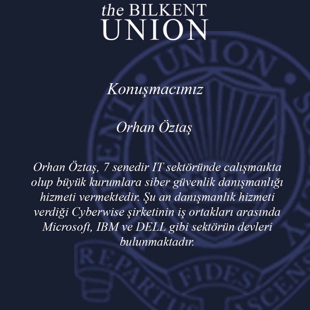 Guest Speaker formatında yapılacak olan “Siber Güvenlik: Siber Savaşın Gölgesinde” isimli etkinliğimize davetlisiniz. 

Etkinliğimiz 21 Mart Perşembe saat 12.30’da, C Blok Amfi’de gerçekleşecektir. Konuşmacı olarak Orhan Öztaş katılım sağlayacaktır.