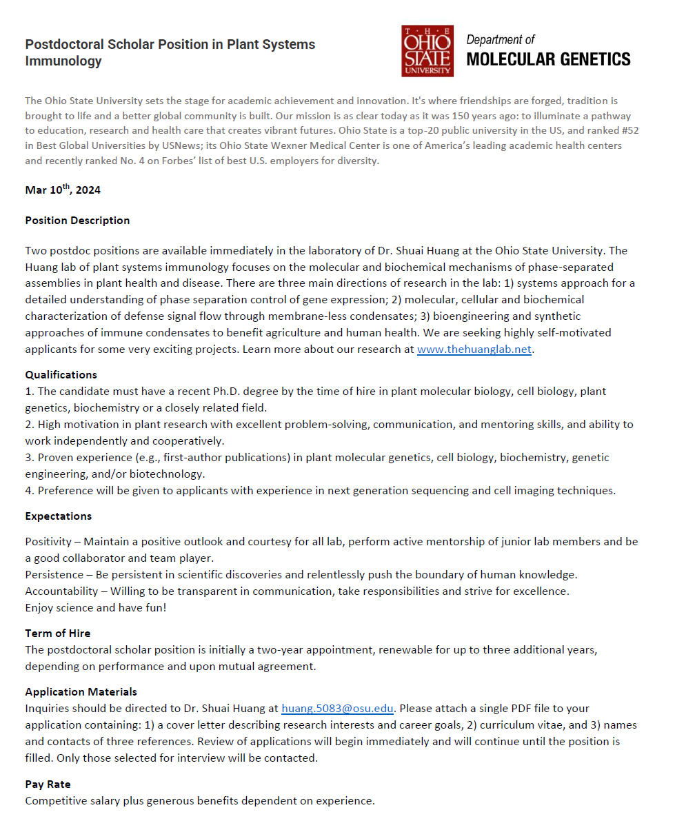 HuangShuai's tweet photo. We have new postdoc positions available! Please help repost. https://t.co/pMtJlzG7Oi