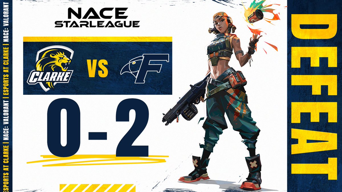 Clarke_Esports's tweet photo. Last night #PrideVAL took on one of top teams in @Fisher_Esports and gave them their best shot, but unfortunately lost the series 0-2.
Our squad closes out the @nacestarleague Varsity Premier season with a 4-2 record, qualifying us for the LCQ! https://t.co/MUeanMQ5zk