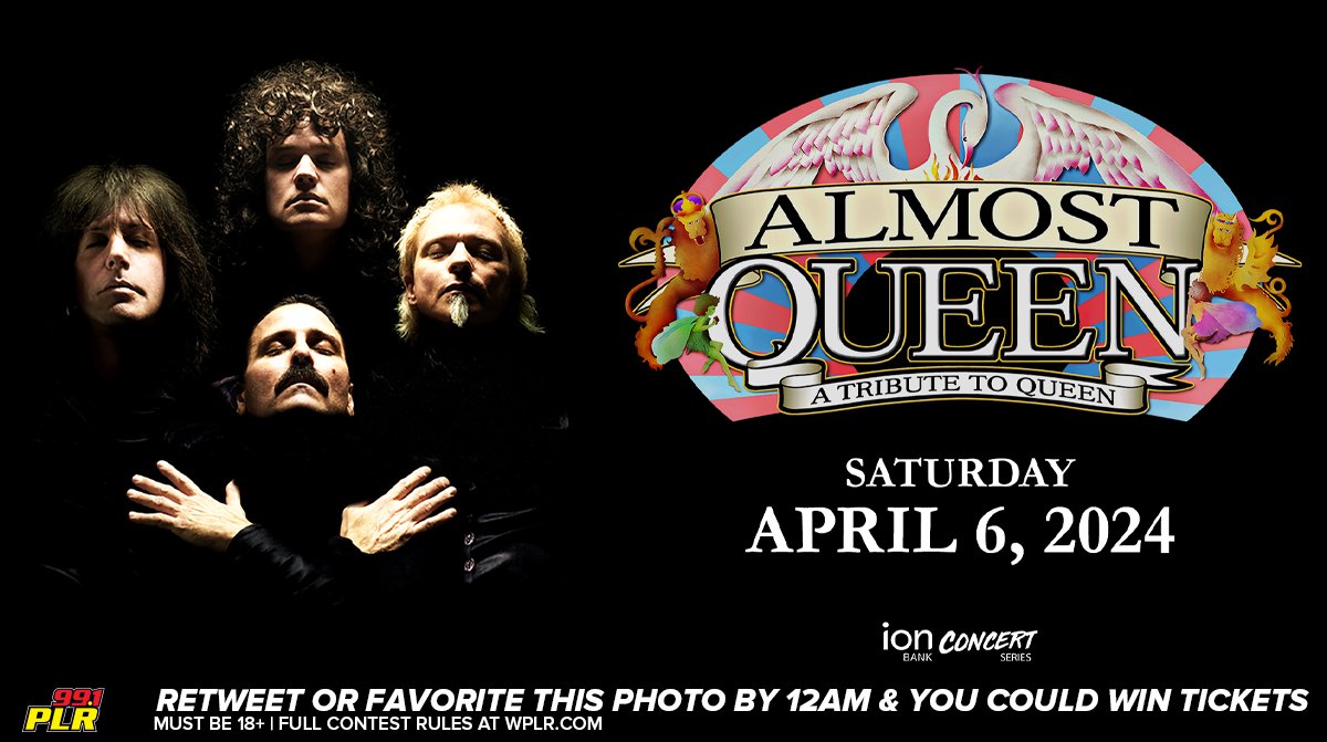 991PLRFM's tweet photo. Today is #TwitterThursday on X!

RE-TWEET or FAVOR by midnight for a chance to win 2 tickets to see Almost Queen: The Ultimate Queen Tribute at The Palace Theater in Waterbury on Saturday April 6th.

Must be a CT Resident, 18+ and following us to win. Account must be public. https://t.co/upUBM9tlPw