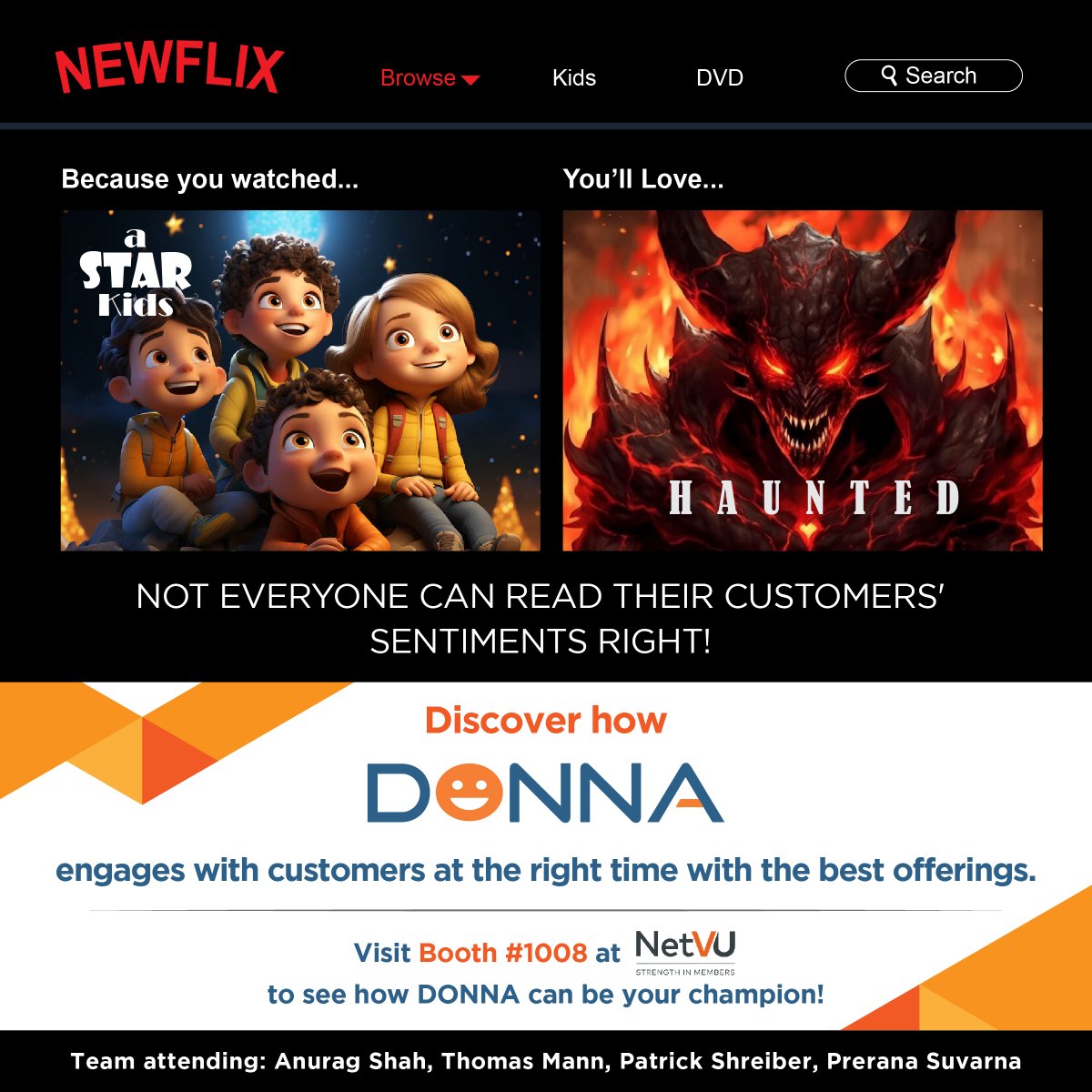 DONNA's New Flex - helps you know what you don't about your customers and make the right recommendations🙂

Live at Accelerate, Booth #1008 | April 1 - 4 New Orleans, LA. 
Get a demo now: bit.ly/3TbW0gu

#DONNAforAgents #AIforIA #2024AccelerateNow #Vertafore #NetVU