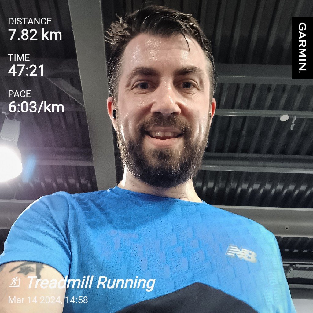 100 meter climb in 6.41km (34:20) ... ouch.  Then flat 10.5km/hr pace to 7.25km. Cooldown pace thereafter. #Gym was hot! 🔥 turn on the aircon guys. #Running #training #ukrunchat #HillWork #runningman #HalfMarathonTraining