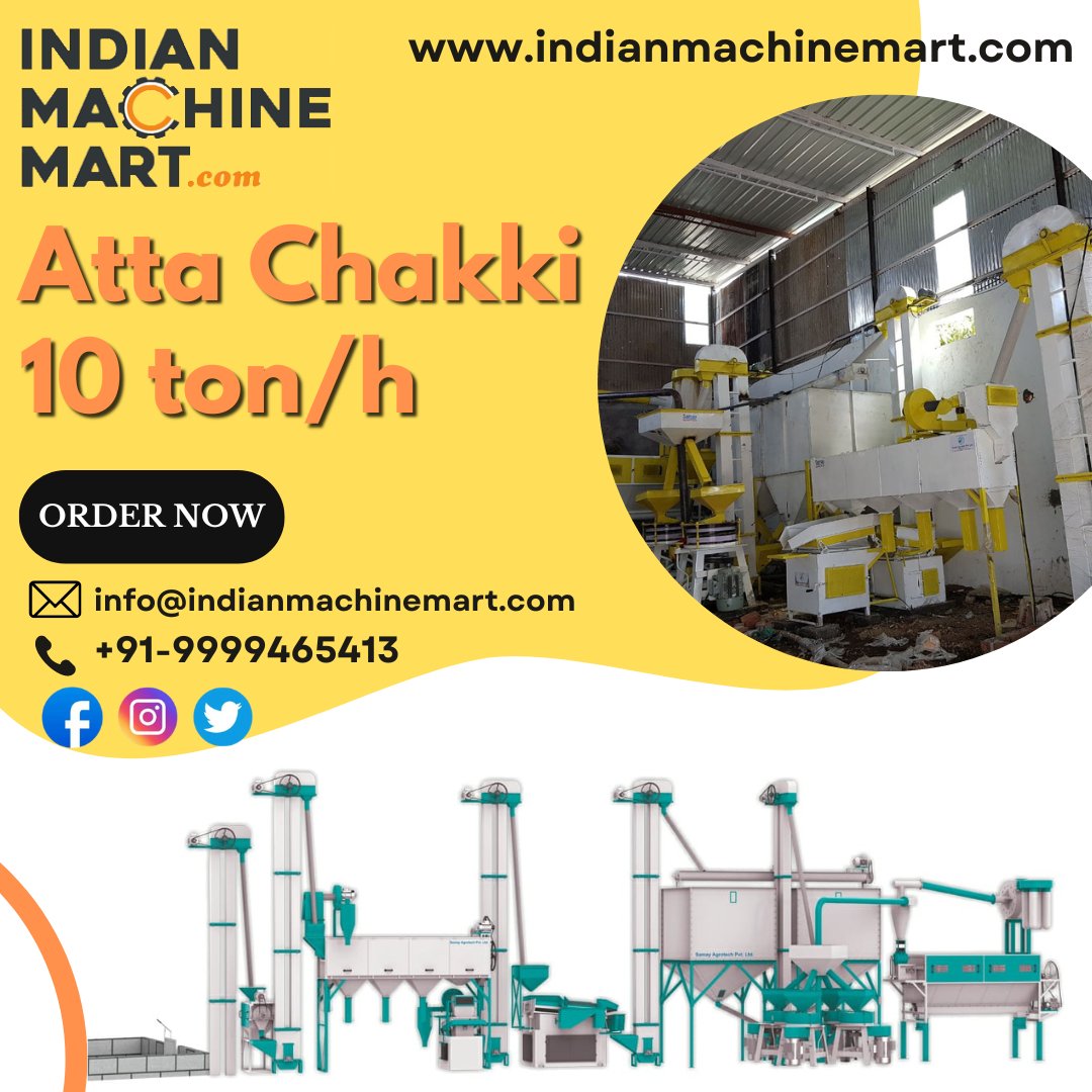 INDMachineMart's tweet photo. 10 Ton Atta Chakki Plant: The Ultimate Business Opportunity | Indian Machine Mart
For Inquiry: https://t.co/TmN4rYRBoY
#attachakki #attachakkiplant #flourmill #business #india #10ton #commercial #atta #businessplan #startup #investment #profit #machine #production #foodproce https://t.co/vke0gjt1mN