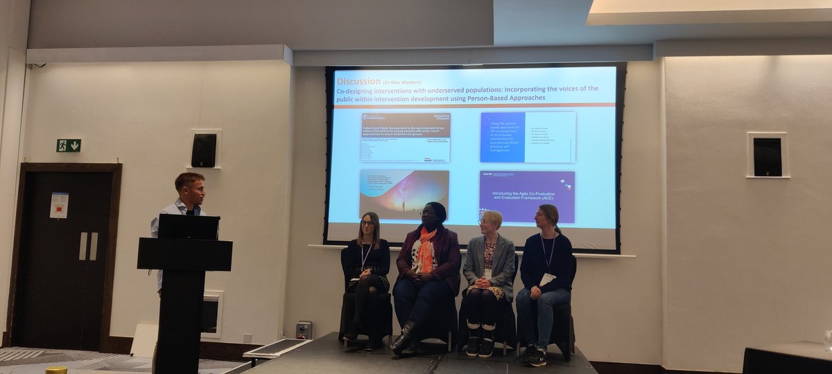 Fantastic symposium with thoughtful insights from @me_steele @CynthiaOchiengT @DrSarahBennett @denford_sarah and discussion led by @MaxJWestern about involving underserved communities in intervention development across a range of contexts #uksbm2024