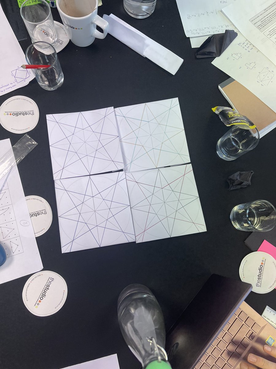 As part of our mathematical art session with our Year 1 mathematics trainees in-person days this week we shared @c0mplexnumber ‘s Islamic Art lesson and our trainee’s produced a group tessellation of their tiles. Here’s the start of it 🤩
