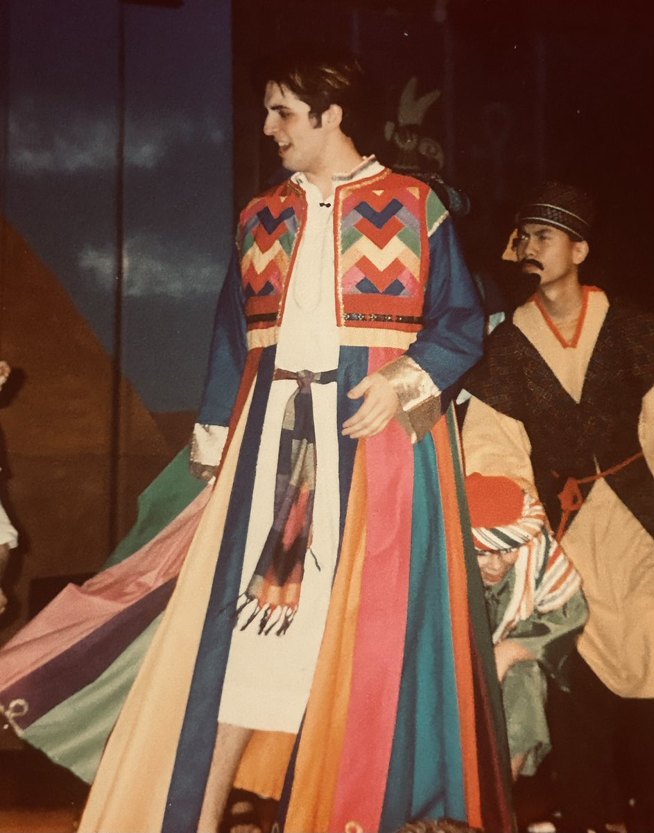 patrynize's tweet photo. @JosephsMemecoat I had the costume designer dig these out from her archives just to post for you. This coat appeared in several productions around Chicago and was made from over 200 different pieces. And I was the first to wear it and it was made to fit 17 year old me :) https://t.co/faqjNbCTFD