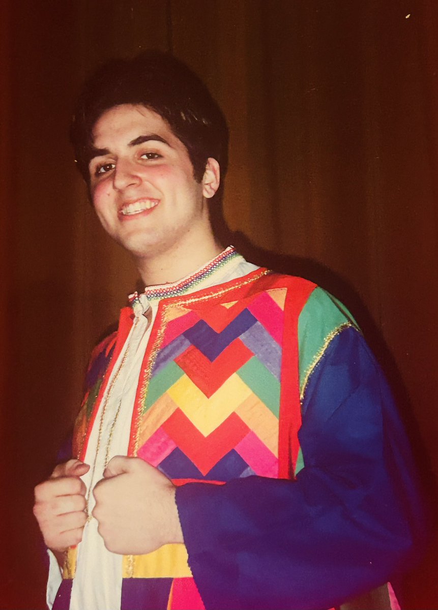 patrynize's tweet photo. @JosephsMemecoat I had the costume designer dig these out from her archives just to post for you. This coat appeared in several productions around Chicago and was made from over 200 different pieces. And I was the first to wear it and it was made to fit 17 year old me :) https://t.co/faqjNbCTFD