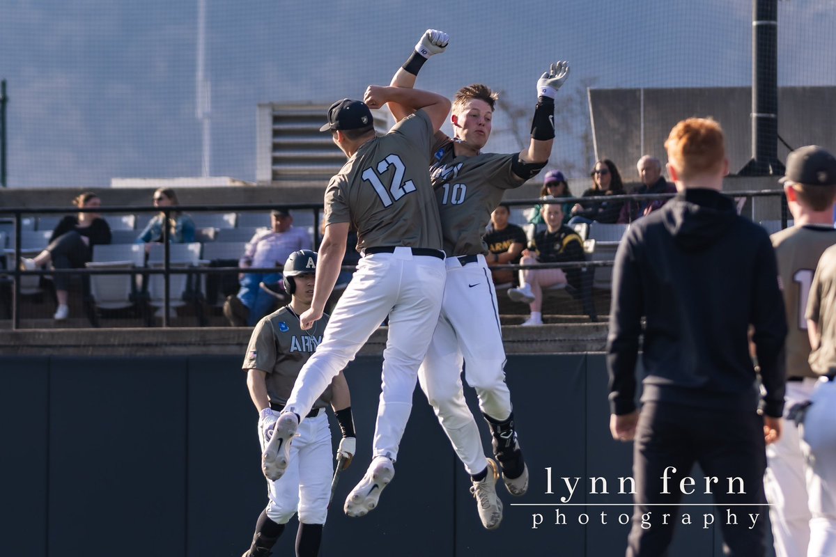 Derek Berg HR equals celebration with teammates Sam Ruta & Andrew Berg