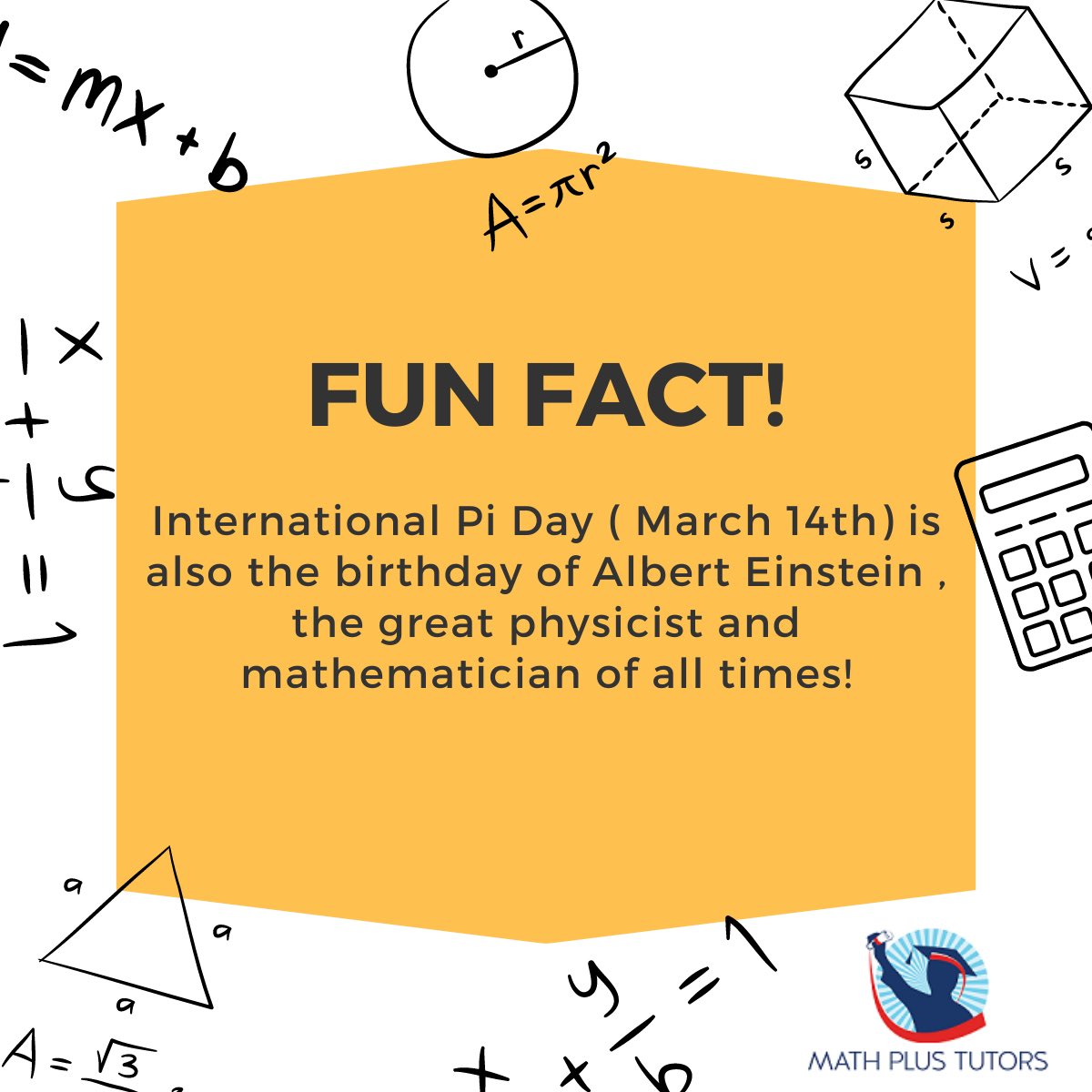 MathPlusSarnia's tweet image. Are you a math lover?!
Today is your day! Guess what⁉️

March 14th is celebrated as the International Pi Day. 

It is March 14th ( 3rd month of the year) is celebrated as Pie Day as 3 , 1 and 4 are the significant numbers of Pi!
#piday #math #Mathematics #AlbertEinstein #sarnia