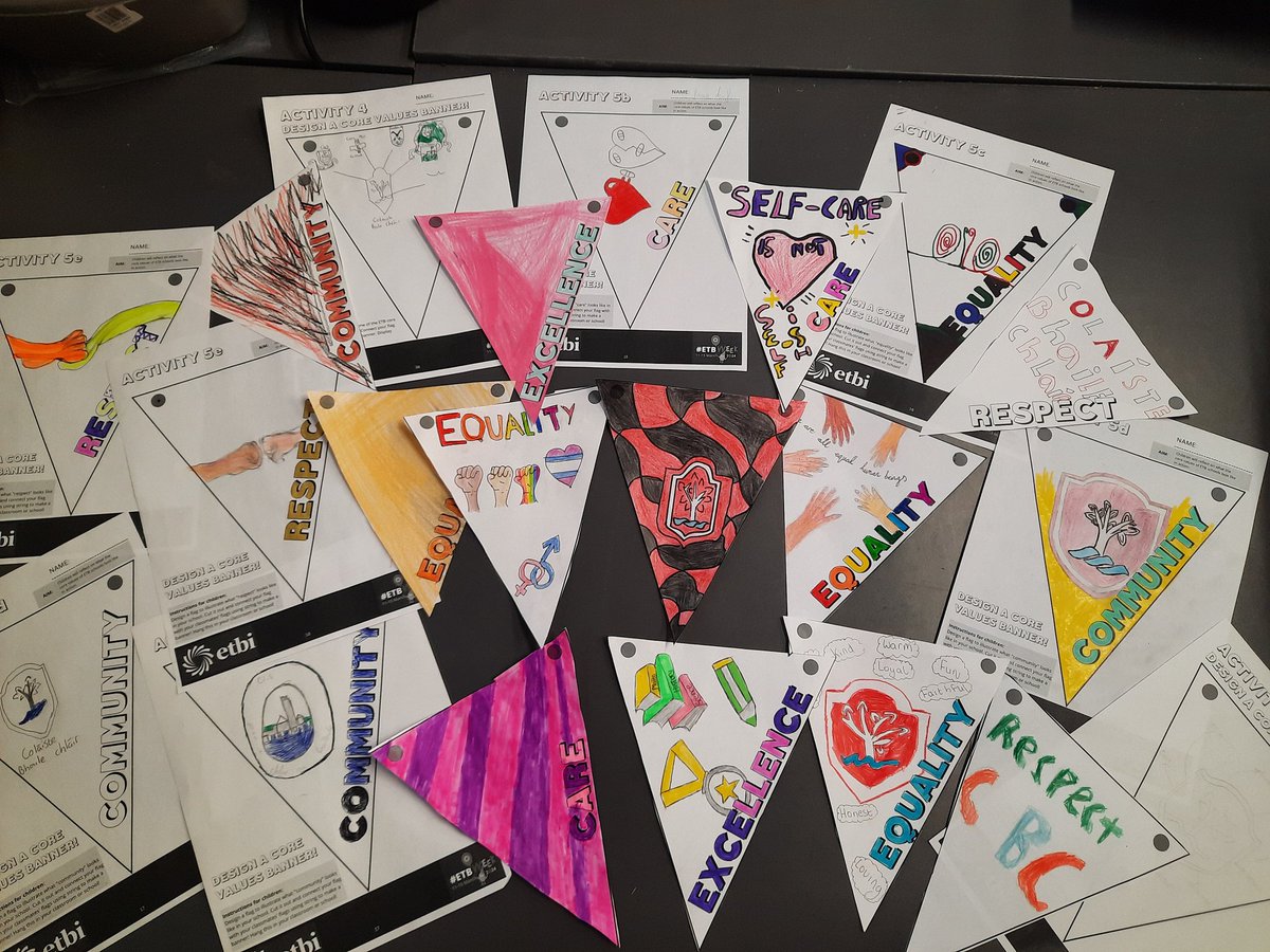 MsJCoyne's tweet photo. 1G and 1I are in the middle of creating their core values banners. Looking forward to seeing the final product 🤩 #ETBWeek @ClaregalwayColl @GRETBOfficial https://t.co/o4zquMHmN3