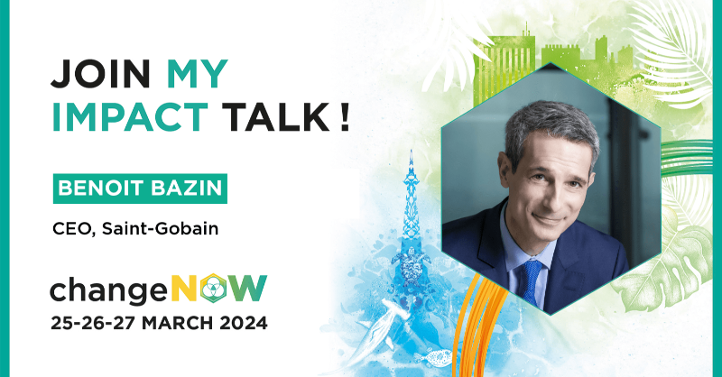 saintgobain's tweet photo. [#SaveTheDate]
📢 D-7 before the intervention of Benoit Bazin, CEO of Saint-Gobain, at @ChangeNOW_fr.
👉 He will talk, alongside Bruno Bonnell, Secretary-General for Investments of France 2030, about sustainable industrialization. https://t.co/Sj9gptFPt2