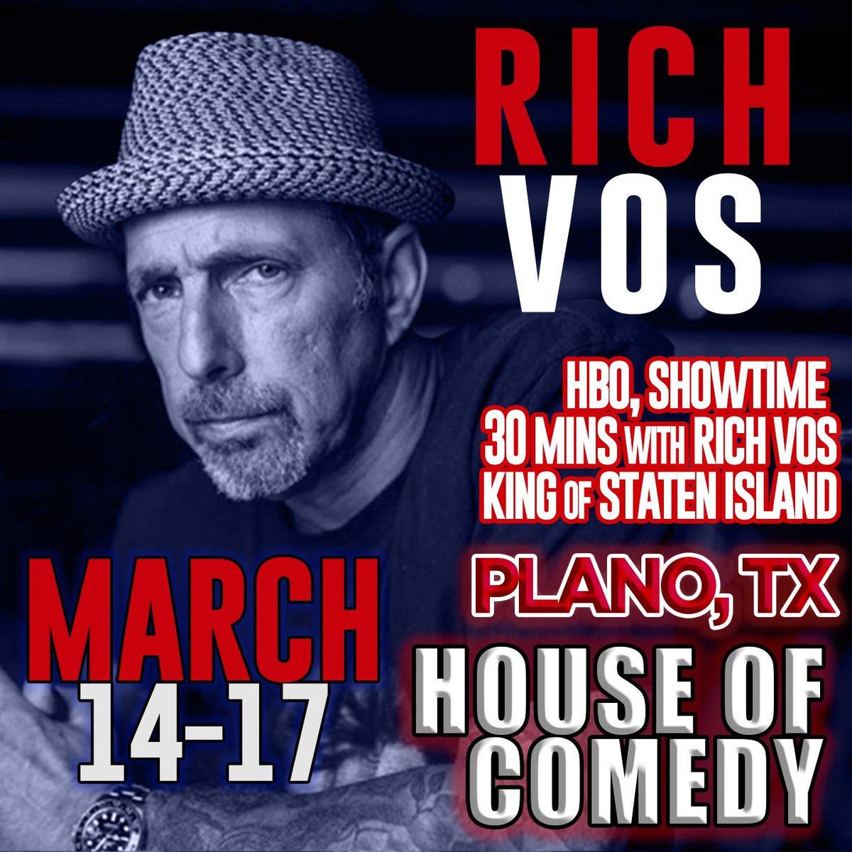This week, @houseofcomedytx 3/14-3/17! RichVos.com for more dates!