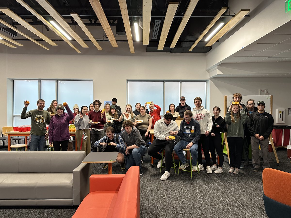 Happy Pi Day!🥧Last week, MSOE's Math and Actuarial Science Club and Tau Beta Pi held an early Pi Day celebration filled with pie, pizza, snacks and games since students are enjoying spring break this week. #PiDay