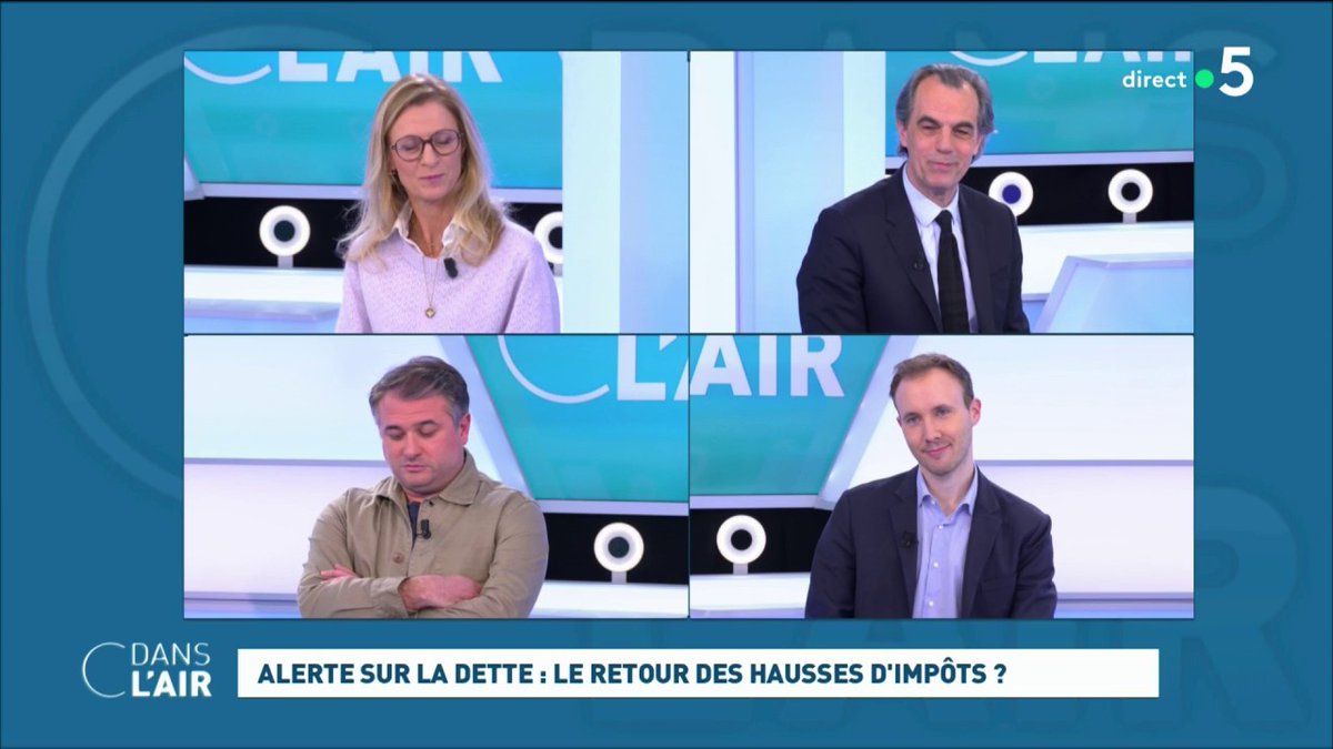 #cdanslair avec <a href="/Caroline_Roux/">Caroline Roux</a>, c'est maintenant sur France 5 !   Au programme ce soir : Alerte sur la #dette : le retour des hausses d'#impôt ?

Posez vos questions dès maintenant sur notre site : bit.ly/EmissionCdansl…

#Fiscalité #gouvernement