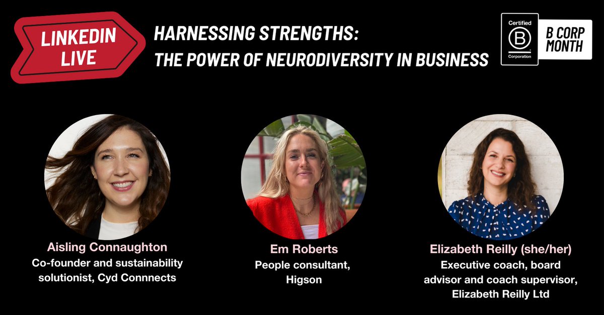 We're going live on LinkedIn with three inspiring women in business, to celebrate Neurodiversity Celebration Week, Women's History Month and B Corp Month! When? 1pm on Monday 18th March. Find out more about the discussion.👇 linkedin.com/events/7171469…