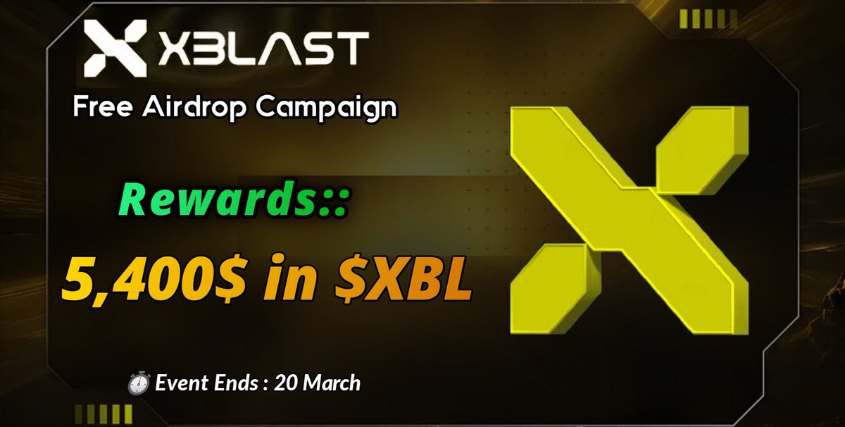 🥳 xBlast App Big #Airdrop 🏆 Rewards» 5,400$ in $XBL ✅ Follow @xblast_app ✅ Like, RT and Tag 3 Friends 🌟 Complete #Gleam 👇 gleam.io/x3HmT/xblast-a… ⌚ Ending 20 March #Airdrops #Bitcoin #Binance #Crypto $MYRO $PENG $DOGE