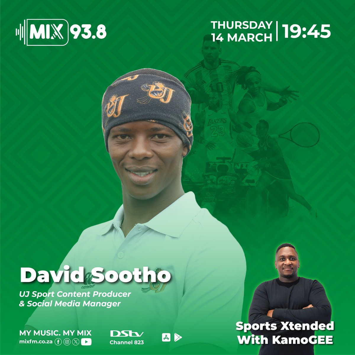 Join @OG_KamoGEE on Sports Xtended from 7-8pm. Tune in for exclusive interviews and insights from the world of sports.! -Tonight's Guests: SA Under 21 Netball Team Coach, Precious Mthembu at 7:30 pm -UJ Sport Content Producer & Social Media Manager, David Sootho at 7:45 pm