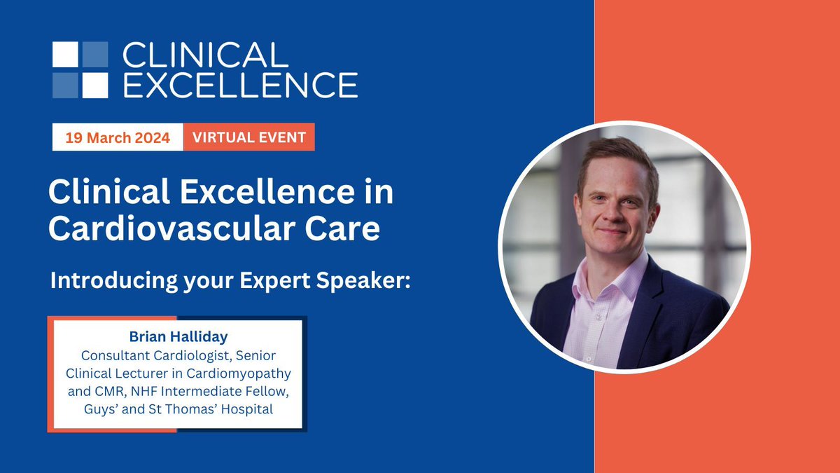 Hospital Healthcare Europe (@hhe_digital) on Twitter photo We're pleased to welcome <a href="/bp_halliday/">Brian Halliday</a> to the line-up of experts at HHE Clinical Excellence in Cardiovascular Care next week, 19 March.
Dr Halliday will be part of the panel debate on New Advances in Cardiac Imaging
Find out more and get your free ticket: bit.ly/43njUu7 We're pleased to welcome <a href="/bp_halliday/">Brian Halliday</a> to the line-up of experts at HHE Clinical Excellence in Cardiovascular Care next week, 19 March.
Dr Halliday will be part of the panel debate on New Advances in Cardiac Imaging
Find out more and get your free ticket: bit.ly/43njUu7