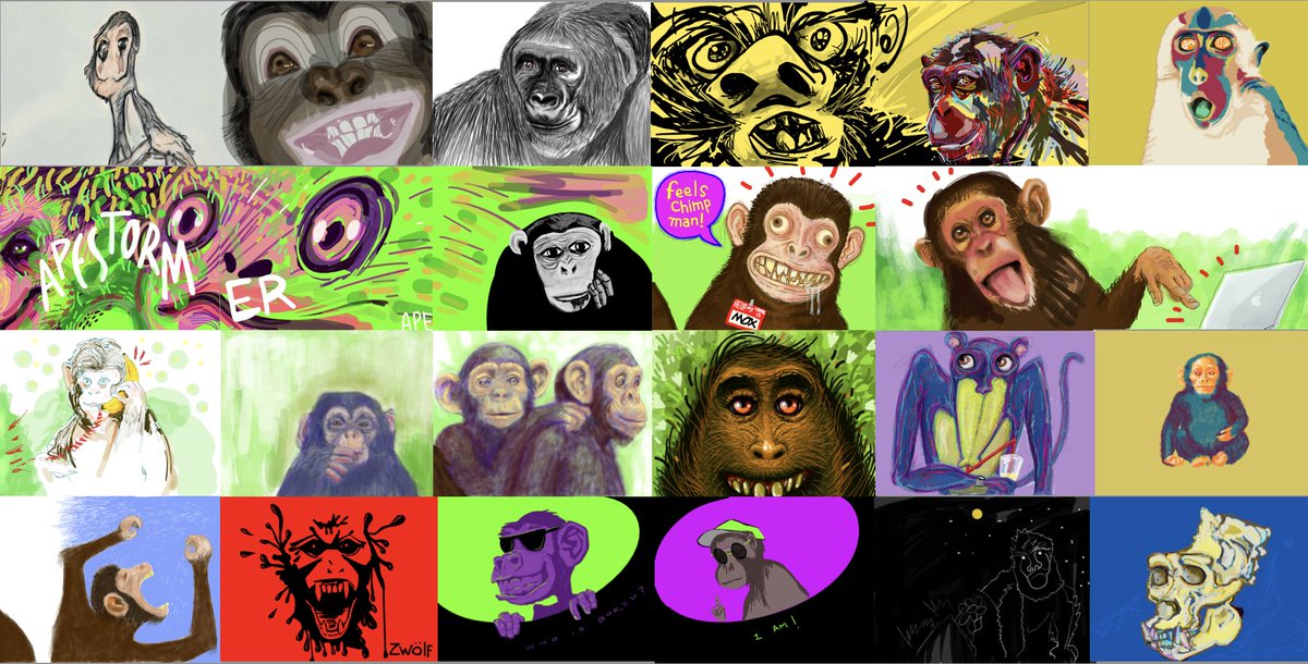 DADA (@powerdada) on Twitter photo A Study in Apestormism.
March 13, 2022, First anniversary of the Apestorm.
Apes by <a href="/TheRealDADAGAN/">D ADA GA N</a> Dunas <a href="/FrancisMaduro1/">Francis Maduro</a> @creadoorm <a href="/StatiVanesa/">Vanesa Stati (vVs)</a> <a href="/fabielloart/">𝑓𝑎𝑏𝑖𝑒𝑙𝑙𝑜</a> <a href="/OTROcaptore/">Otro Captore</a> <a href="/dancingdiablo/">Bea</a> <a href="/jerre_art/">J'erre</a> <a href="/Moxarra/">Moxarra Gonzalez</a> <a href="/animishmish/">Alon Chitayat</a> <a href="/Massel_QS/">Massel Blue</a> Akai Masuku <a href="/mlibty/">Mlibty</a> <a href="/cromomaniaco/">Cromomaniaco</a> <a href="/ilan_katin/">ilan katin</a> A Study in Apestormism.
March 13, 2022, First anniversary of the Apestorm.
Apes by <a href="/TheRealDADAGAN/">D ADA GA N</a> Dunas <a href="/FrancisMaduro1/">Francis Maduro</a> @creadoorm <a href="/StatiVanesa/">Vanesa Stati (vVs)</a> <a href="/fabielloart/">𝑓𝑎𝑏𝑖𝑒𝑙𝑙𝑜</a> <a href="/OTROcaptore/">Otro Captore</a> <a href="/dancingdiablo/">Bea</a> <a href="/jerre_art/">J'erre</a> <a href="/Moxarra/">Moxarra Gonzalez</a> <a href="/animishmish/">Alon Chitayat</a> <a href="/Massel_QS/">Massel Blue</a> Akai Masuku <a href="/mlibty/">Mlibty</a> <a href="/cromomaniaco/">Cromomaniaco</a> <a href="/ilan_katin/">ilan katin</a>