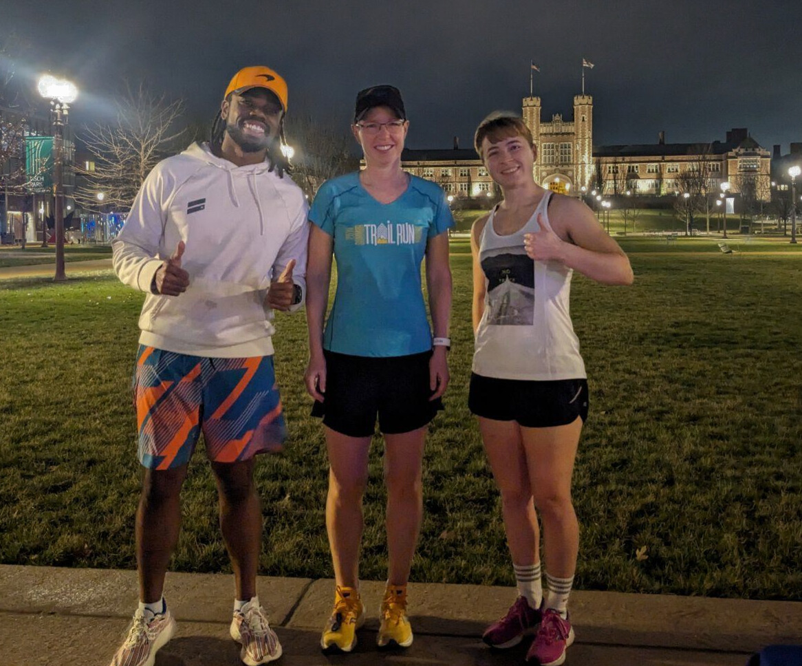 Running into 314-Day with a splash of determination! 🏃Despite the looming rain clouds, three WashU PT community members laced up their sneakers and conquered a 5k before the showers arrived. Thanks @GOfitnessSTL for organizing!! #314Day #WashUPT #gostlouis