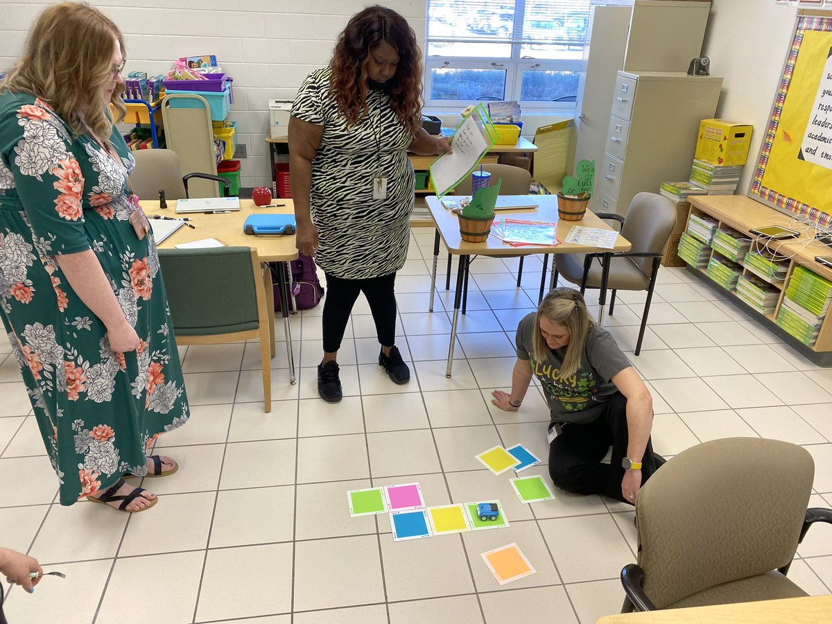 mrsamberbush's tweet photo. Teachers completed a breakout style Indi @Sphero activity during a PLC! Ts solved clues to determine the number of colored tiles with a black light then had to use all tiles to code @SpheroEdu! @dspringses #vbits #indisphero https://t.co/dOOFRvCl9C