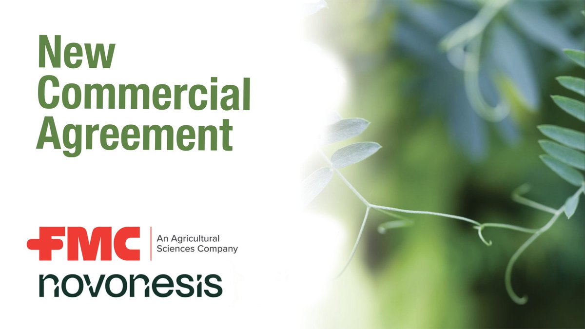 FMC Canada announces a new collaboration with Novonesis, formerly Novozymes, to bring innovative biological solutions to Canadian farmers. Starting June 1, 2024, FMC will be the exclusive distributor of Novonesis’ market-leading biosolution products.  tinyurl.com/368uda8d