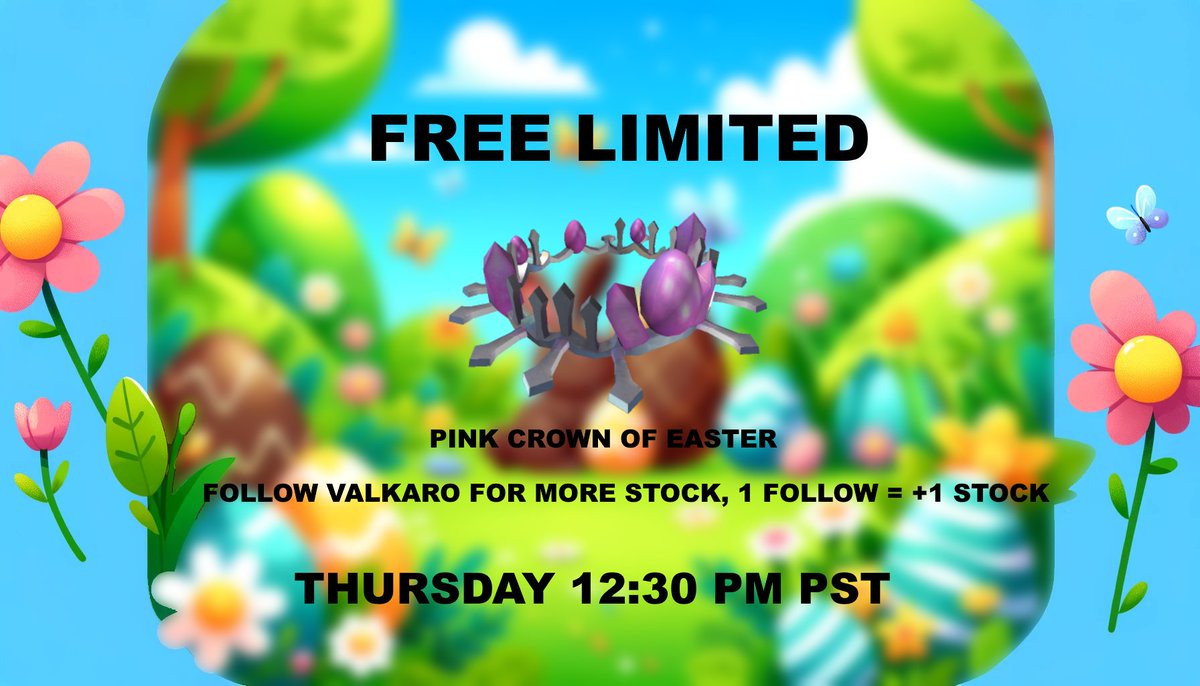 notvalkaro's tweet photo. FREE LIMITED TODAY @ 12:30 PM  PST  

Stock | 293

1 follow on roblox = +1 stock https://t.co/MHsypmesP3… 

will be purchased ingame, posting link to game l8r  

JOIN OUR DISCORD FOR MORE UGC 📷https://t.co/FtDJzrFoiK 

#Roblox #RobloxUGC #RobloxLimitedUGC #RobloxFreeLimited https://t.co/2jWUDHhc5N