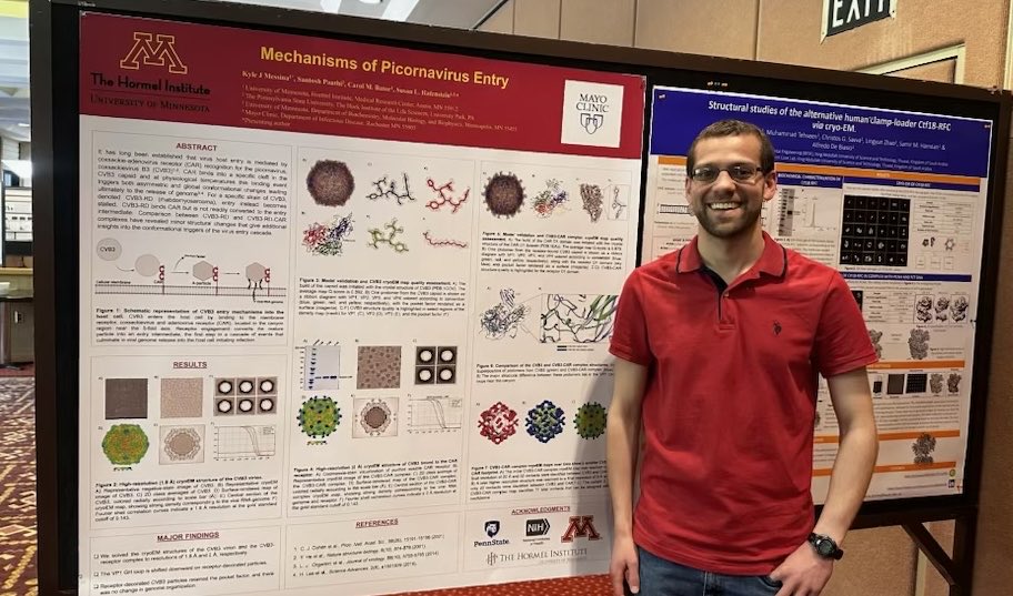 SuHafenstein's tweet photo. Precious, Kyle, and Sayan at their posters - Keystone cryoEM meeting! https://t.co/bsdtoa3WCc