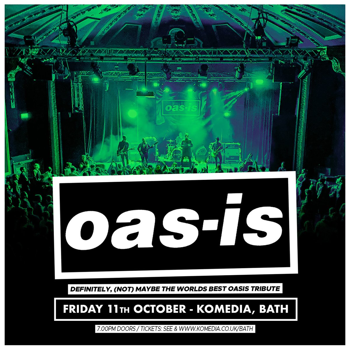 Back by popular demand once more, we're pleased to announce @Oas_is_official will be returning to Komedia on Friday 11 October! 🎸 No wigs, no fancy gimmicks, just the closest you will get to recreating the sound of Oasis. 🎟 BOOK NOW: komediabath.co.uk/events/1285250…