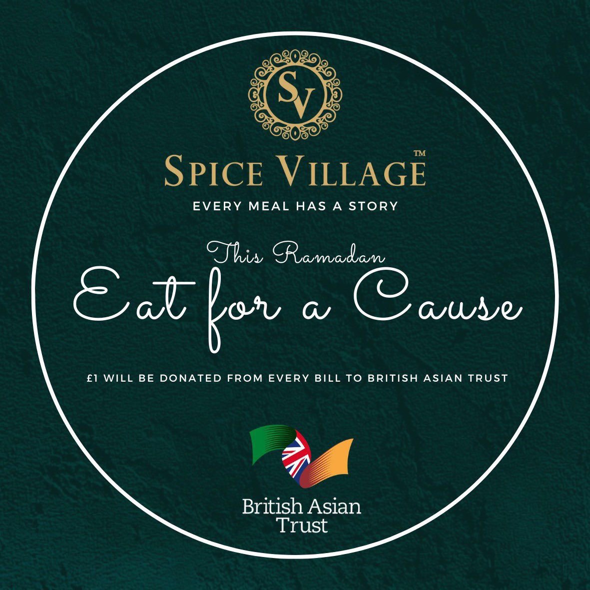 This Ramadan, join @spice_village group to support @britishasiantst initiative to tackle mental health crisis in Pakistan 🇵🇰 . With every meal, #spicevillage will be donating £1 towards BAT to make a difference. Your support can help transform lives – #Eatforacause @r_hawkes