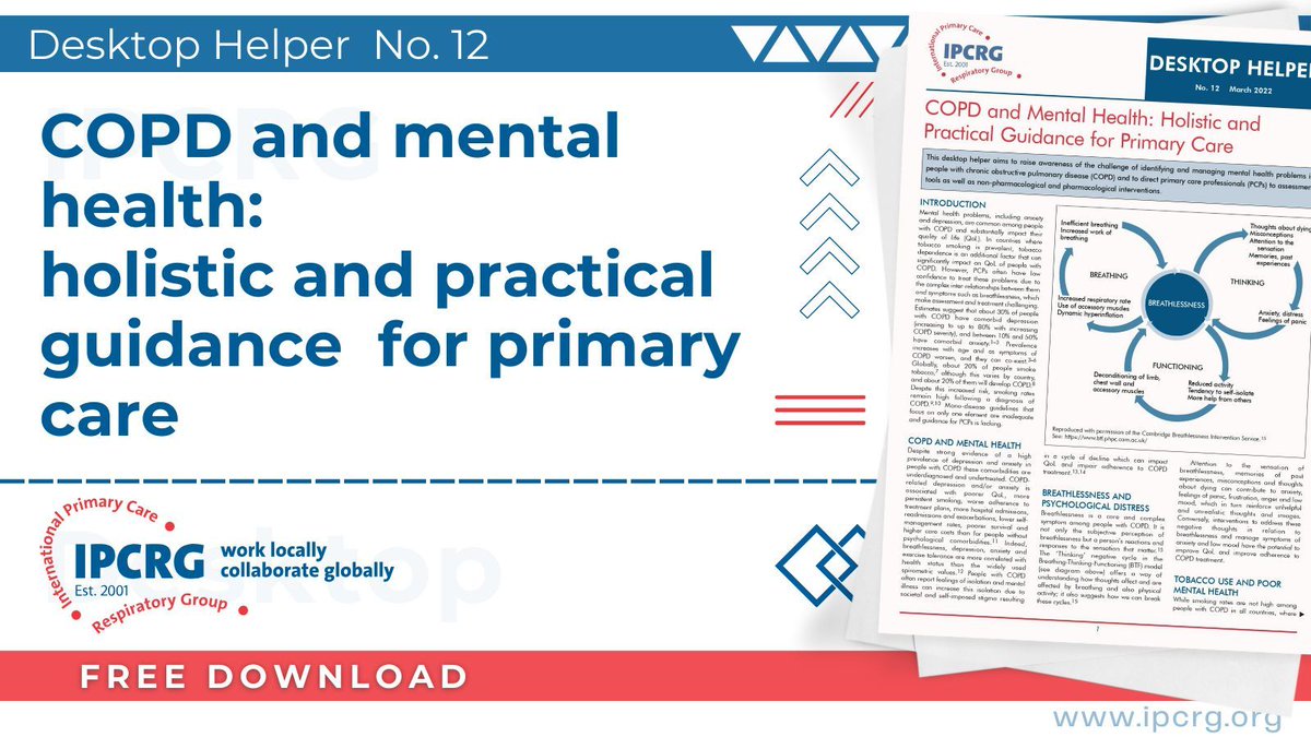 What are the challenges in identifying and managing mental health problems in people with #COPD? Learn more about assessment tools and interventions for these patients, available in English, French, Greek, and Spanish at: buff.ly/3kNv8Cy #Healthcare #Nursing #NHS #COPD