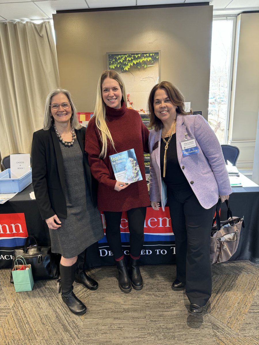 Soon to be ⁦@HeinemannPub⁩ #rep Courtney Krup introduced to #TeachingforThinking ⁦@ATMIM_Updates⁩ #ATMIM24 by ⁦@HeinemannPub⁩ authors ⁦@GraceKelemanik⁩ & ⁦@AmyLucenta⁩ #Perfect!