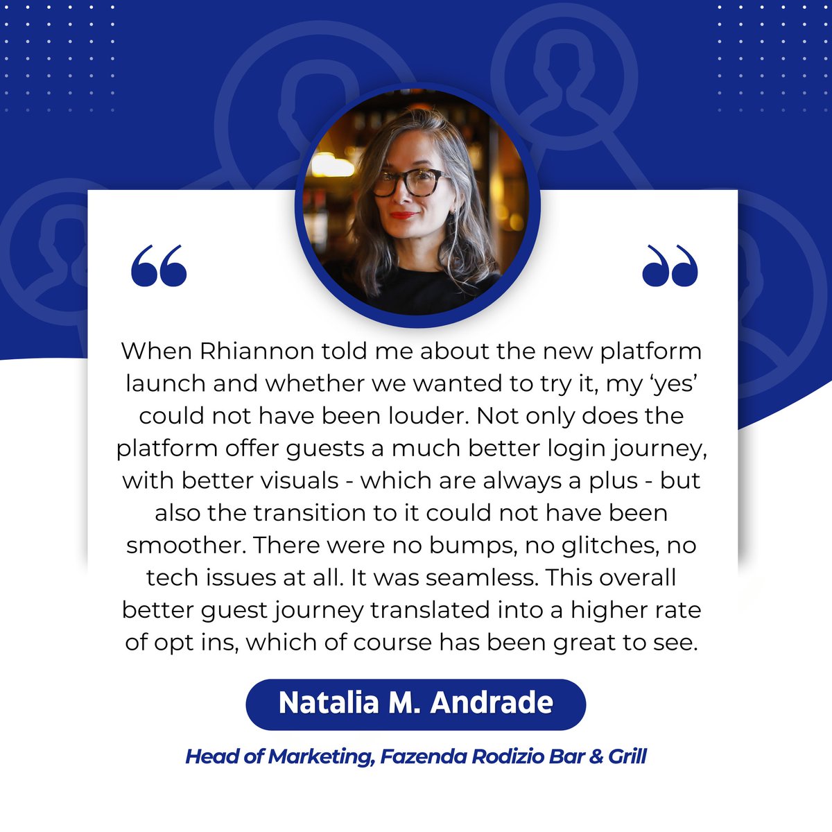 WirelessSocial's tweet image. Wireless ONE is making waves, and we're excited to share the feedback from Natalia, Head of Marketing at Fazenda.

Ready to upgrade your Guest Wi-Fi? Get in touch: bit.ly/3TAFGHq

 #WirelessONE #guestwifi #guestexperience #moredatacapture #redefiningguestwifi