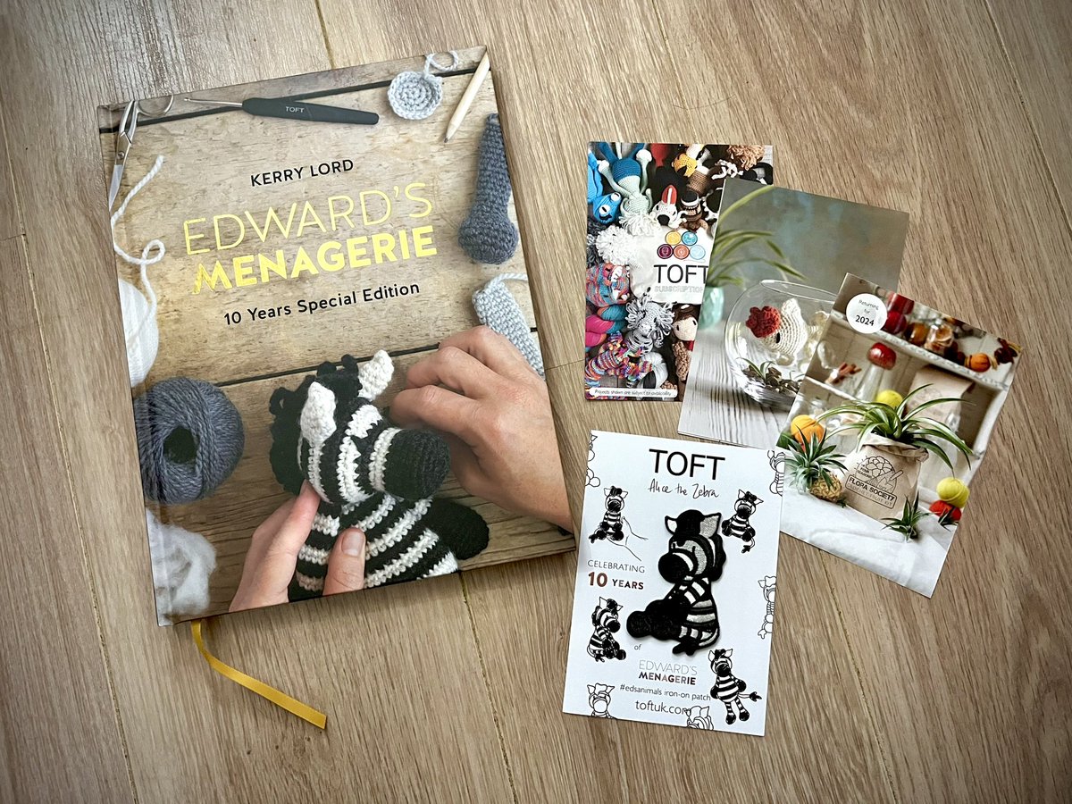 NatCBrooks's tweet photo. I completely forgot about this 10 Year Special Edition Edward’s Menagerie crochet book I ordered from TOFT about 4-5mths ago!📮🪡🧶 Was a nice surprise & it’s signed by Kerry Lord herself! 📝📚🥰✨
#craftynat83 #kerrylord #toft #edwardsmenagerie #toftuk #edsanimals #alicethezebra https://t.co/nJQFBOtKHV