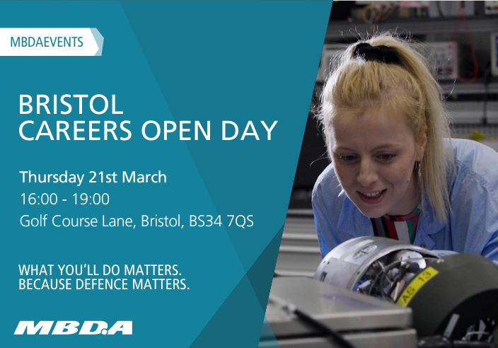 On Thursday 21st March, we invite you to come talk to us about current opportunities and future career prospects at MBDA Bristol. This is your chance to learn more about our company and the exciting opportunities we have to offer! Register here: fcld.ly/h2nc69n
